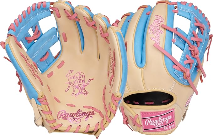 Rawlings Heart Of The Hide Baseball Glove light blue and light brown
