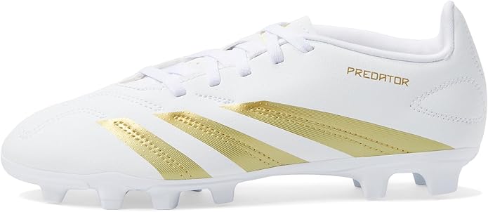 Adidas Kids Soccer Cleats, club predator, gold and white