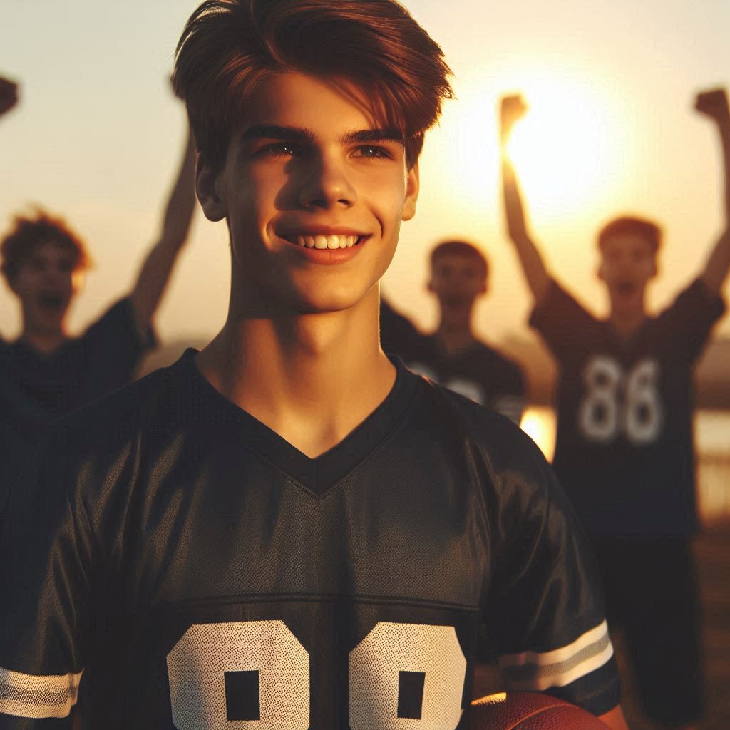 Benefits of youth sports happy kid with friends in the background